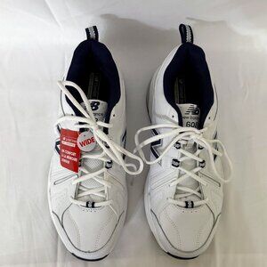 NWT Men's WIDE New Balance 608 sz 10.5 Leather Comfort Insert Navy Sliver